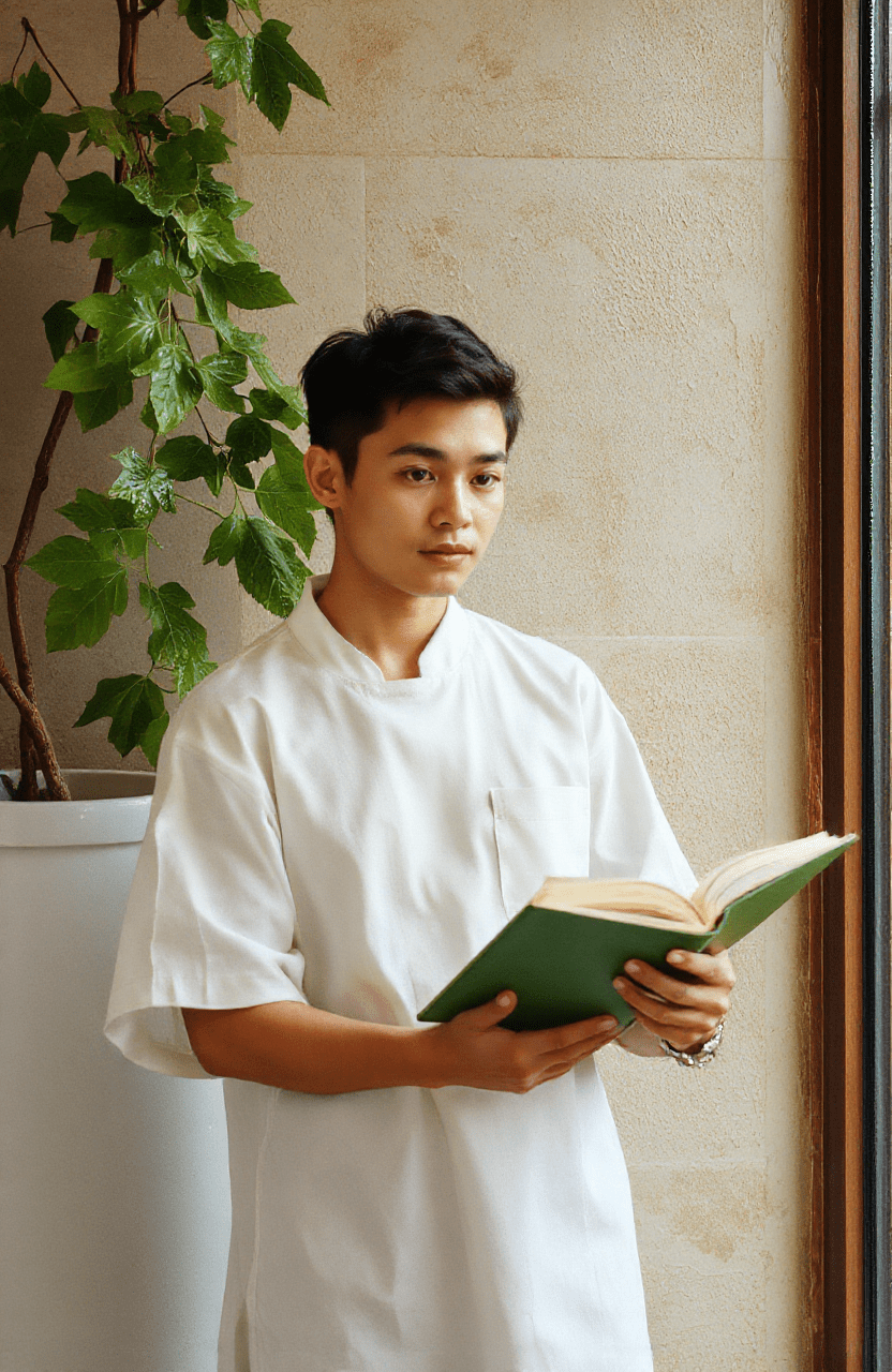 Heller Schokoladen-Lavacake auf einem weißen Teller, halb durchgeschnitten, zeigt den flüssigen Schokoladenkern, umgeben von Puderzucker und frischen Beeren, natürlicher Lichteinfall, langsamer Schärfeeffekt