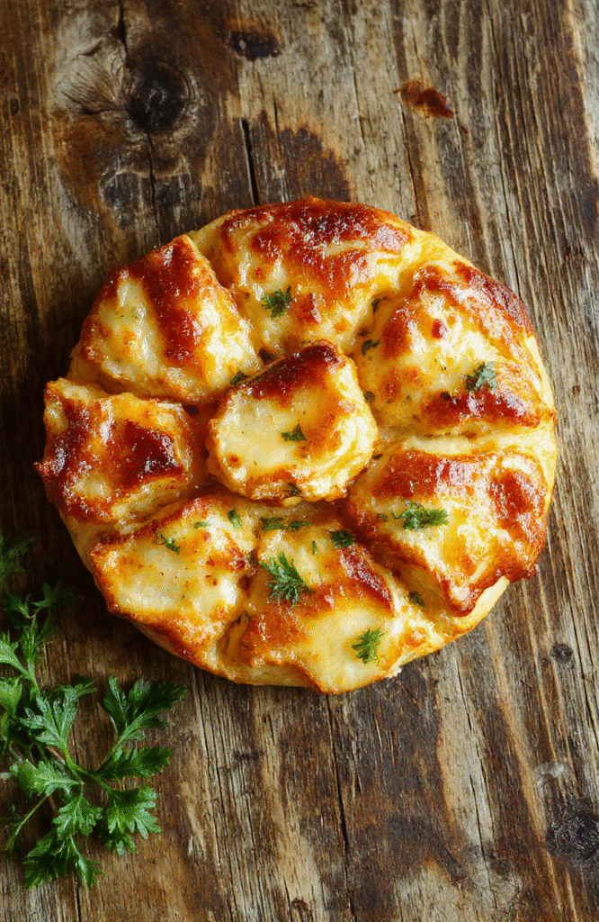 Abgebildet sind goldbraune, fluffige Blätterteigstangen, die mit Zimt und Zucker bestreut sind, auf einem natürlichen Holzbrett platziert, mit zartem Zimtaroma und knuspriger Textur.