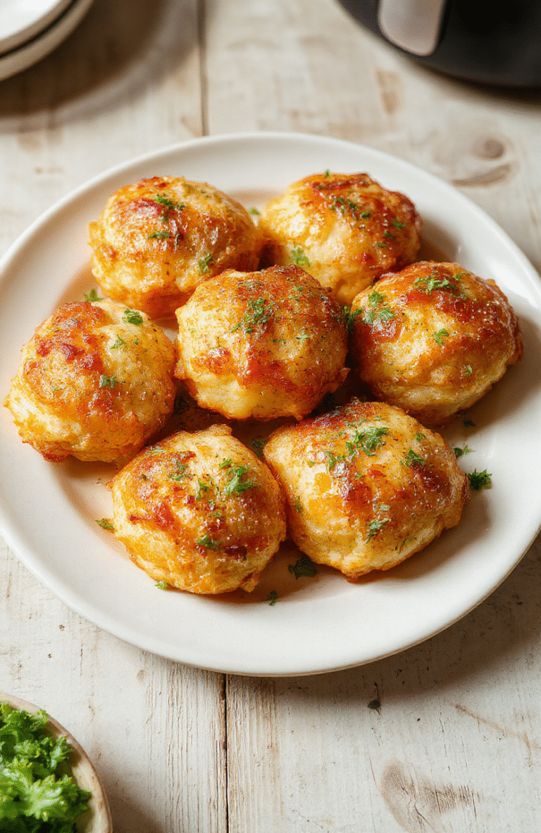 Goldene Schinken-Käse-Taschen knusprig auf einem hellen Holzbrett, Käse schmilzt in der Mitte, klare Textur der Teigoberfläche, neutrale Küchenumgebung