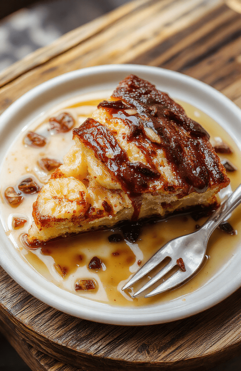 Eine cremige Bananen Split Torte in einer runden Form auf heller Holzplatte. Boden aus zerbröselten Keksen, darauf eine cremige Käsefüllung, belegt mit Bananenscheiben und einer leichten Schokosauce. Das Dessert wirkt kühl, fest und verführerisch.