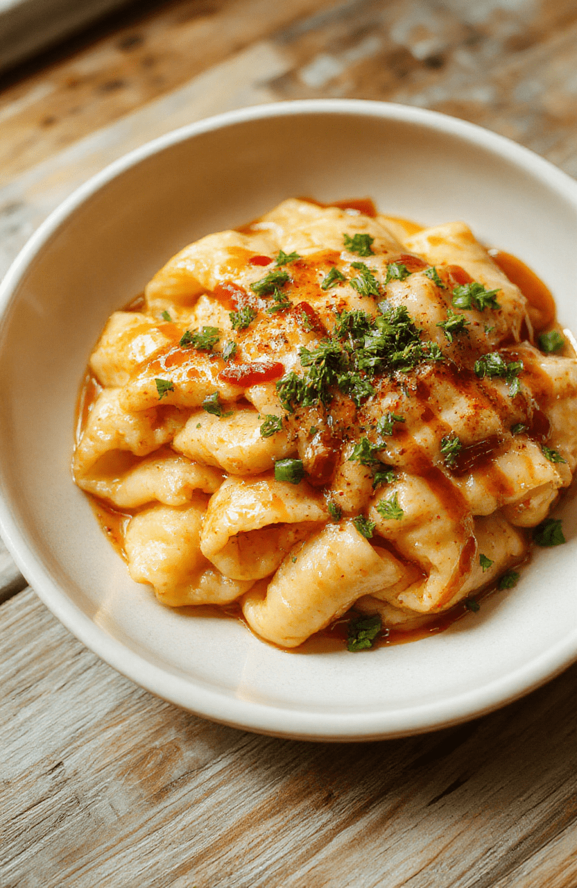 Hähnchen Teriyaki Nudeln auf einem weißen Teller, glänzende Teriyaki-Sauce, gebratenes Hähnchen, Paprika, Möhren, Frühlingszwiebeln, Sesamsamen, auf heller Holzoberfläche, Nahaufnahme, natürliche Belichtung.