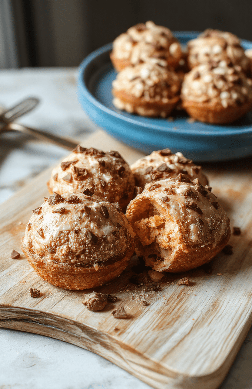 Cremiger no-bake Kokos-Kuchen in einer Springform, auf einem hellen Holzbrett präsentiert, mit Kokosraspeln bestreut und grob gehackten Raffaello Kugeln als Verzierung; helle, natürliche Beleuchtung und weiche Schatten.