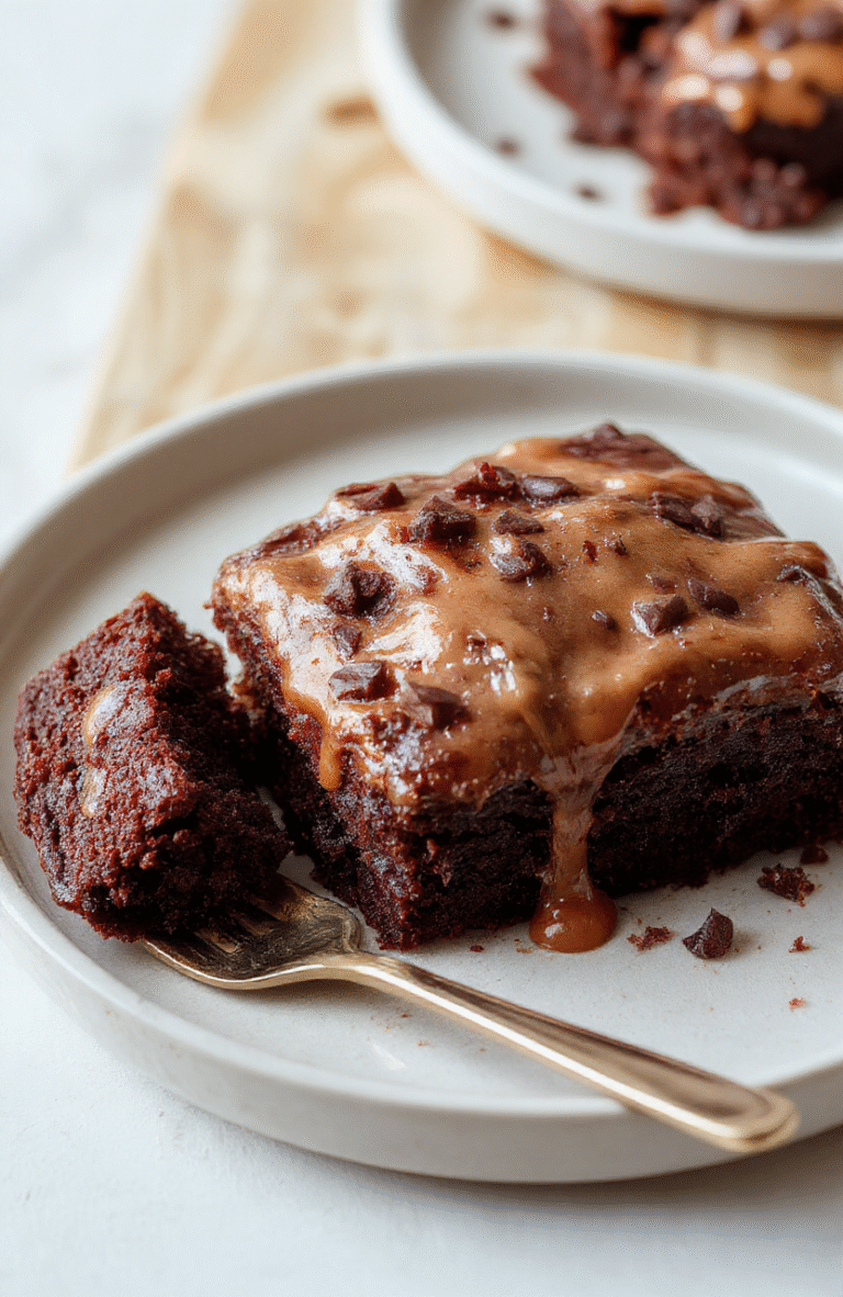 Ein Stück dunkle Schokoladen-Torte mit glänzender Ganache auf einem hellen Holzteller, feine Krume, sanfte Schatten, neutrale Küche im Hintergrund.