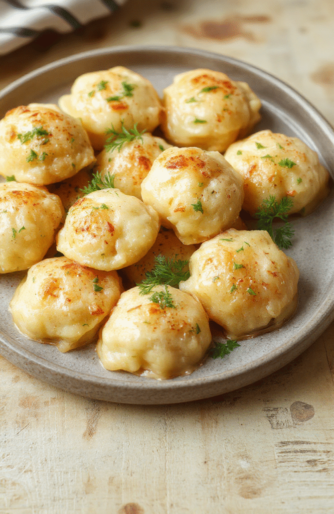 Eine goldbraun gebratene Schupfnudelpfanne auf einem weißen Teller, umgeben von roten Paprikastreifen, Zwiebelringen und Spinat. Die Nudeln sind außen knusprig, innen weich, mit aromatischen Kräutern; schlichtes, einladendes plating in natürlicher Beleuchtung.