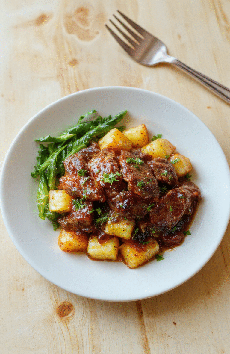 Goldbraun gebackener Süßkartoffel-Hackfleisch-Auflauf mit Feta in einer ofenfesten Form, oben knusprig, darunter cremige Schichten aus Süßkartoffeln und Hackfleisch; zerlaufener Feta und frische Petersilie als Garnitur in warmen Naturtönen.