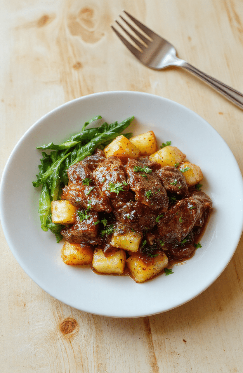 Goldbraun gebackener Süßkartoffel-Hackfleisch-Auflauf mit Feta in einer ofenfesten Form, oben knusprig, darunter cremige Schichten aus Süßkartoffeln und Hackfleisch; zerlaufener Feta und frische Petersilie als Garnitur in warmen Naturtönen.