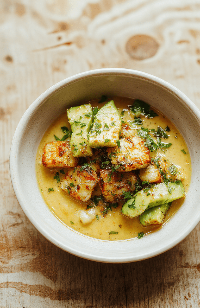 Gegrillte Garnelen Bowl mit Avocado, Reis und Gemüse präsentiert in einer bunten Bowl auf heller Holztischplatte. Garnelen goldbraun, Avocado cremig grün, Reis körnig, Paprika und Gurke sorgen für Farbe, Limettenscheiben geben Frische.