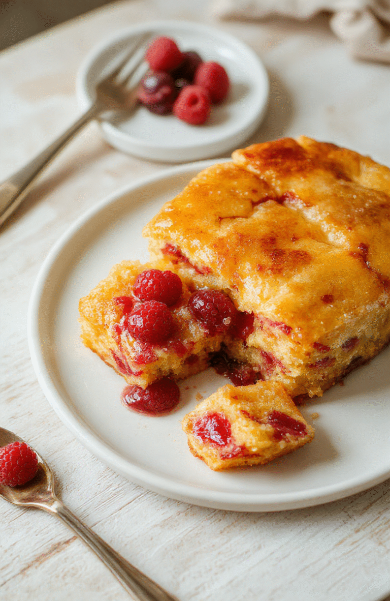 Farbenfroher Wackelpudding-Kuchen auf hellem Teller mit bunten Gelee-Schichten, cremiger Füllung, zarte Sahne und Beeren-Dekor, glänzende Oberfläche, heller Hintergrund