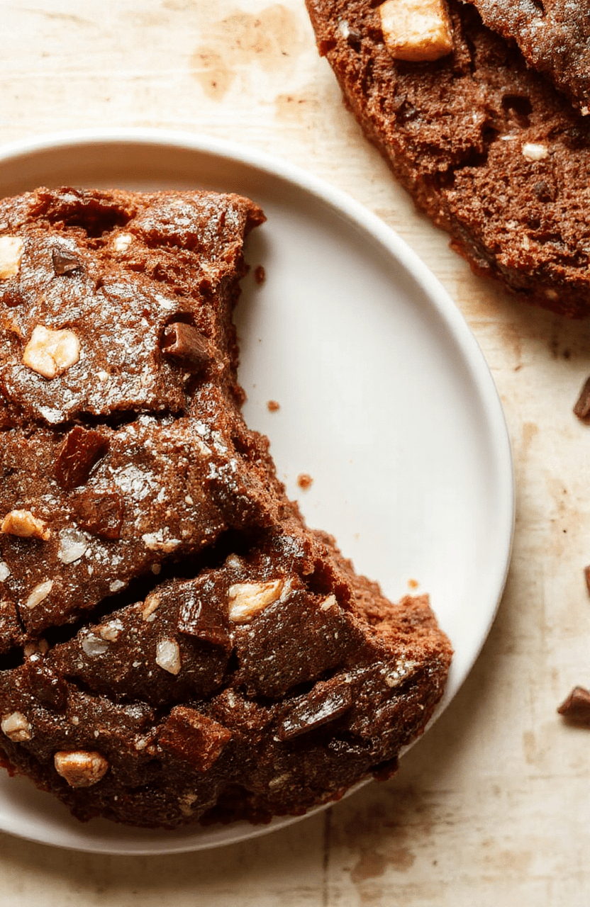 Auf dem Bild sehen Sie acht goldbraun gebackene proteinreiche Schoko-Brötchen auf einem hellen Holzteller. Die Oberfläche glänzt leicht, dunkle Schokoladenstücke sind sichtbar, der Hintergrund ist neutral gehalten.