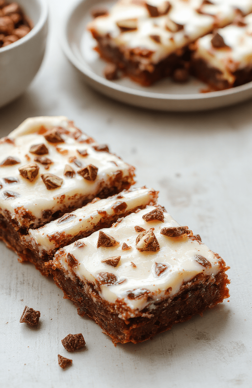 Eine quadratische Portion Himmlische Tiramisu Brownies auf einem weißen Teller, dunkle Schokoladenkuchenbasis sichtbar, cremige Mascarpone-Schicht mit Kakao bestäubt, rustikaler Hintergrund