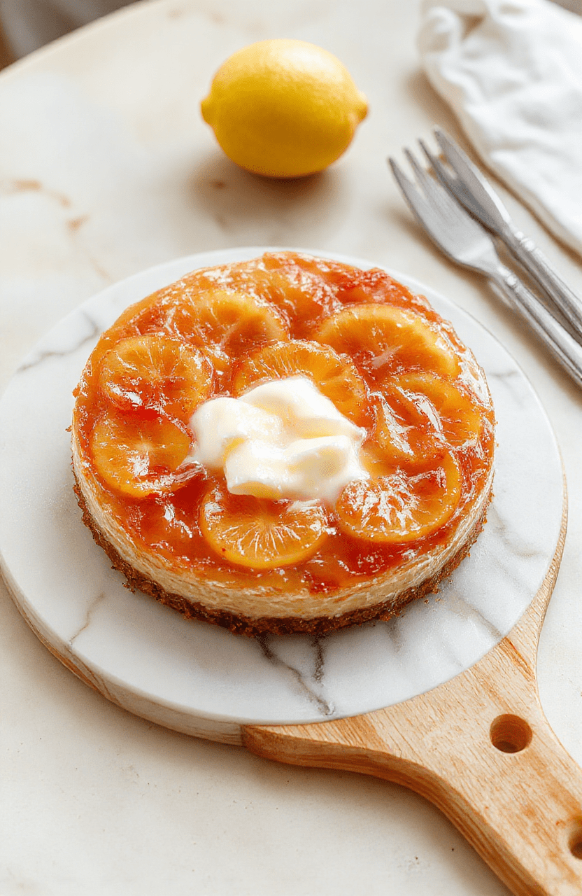 Eine Zitronen-Joghurt-Torte auf einem weißen Teller, glatte Oberfläche, dekoriert mit Zitronenzesten und einem Spritzer Zitronensaft; heller neutraler Hintergrund, natürliche Beleuchtung, sanfte Schatten.