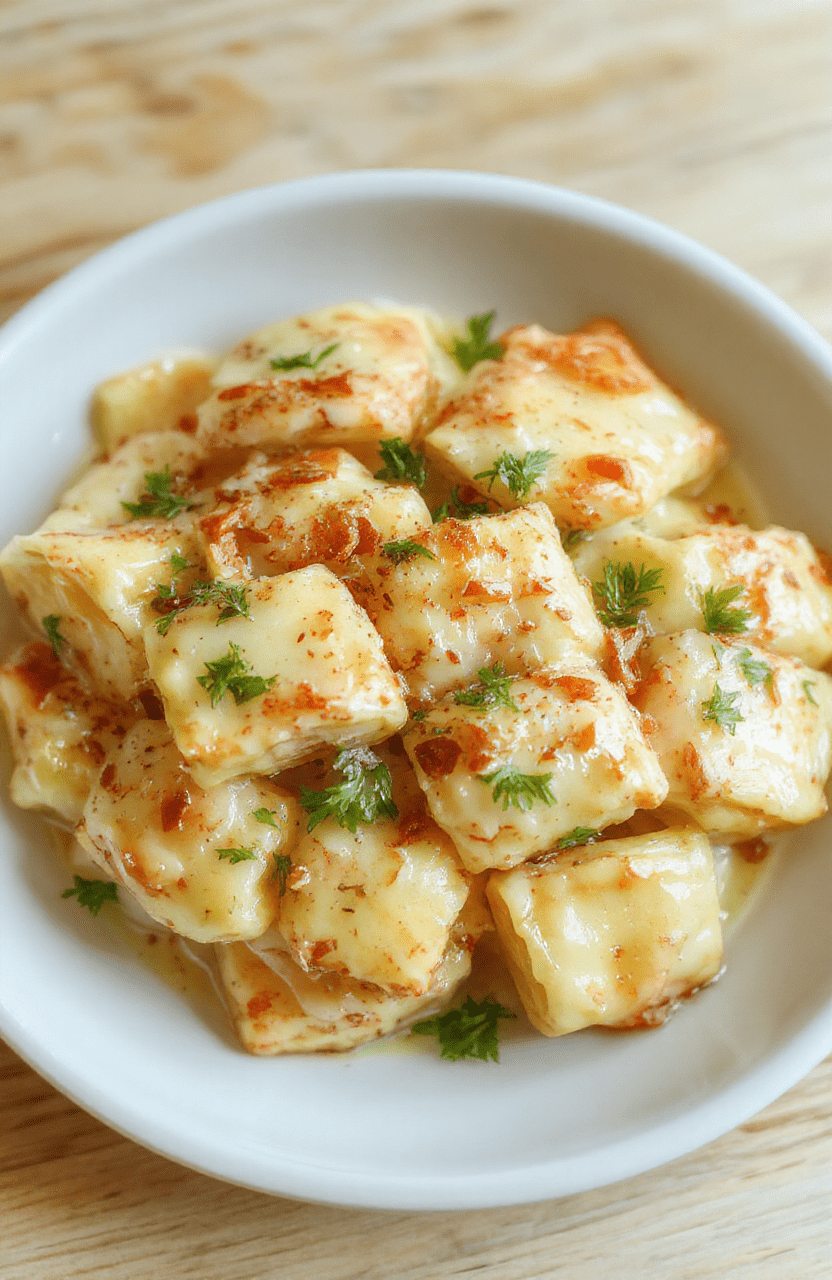 Ein Teller cremiger Nudeln mit grünem Bärlauch, Parmesanraspel, cremige Soße und al dente Nudeln auf einer hellen Platte, warme Lichtstimmung, frische Kräuter
