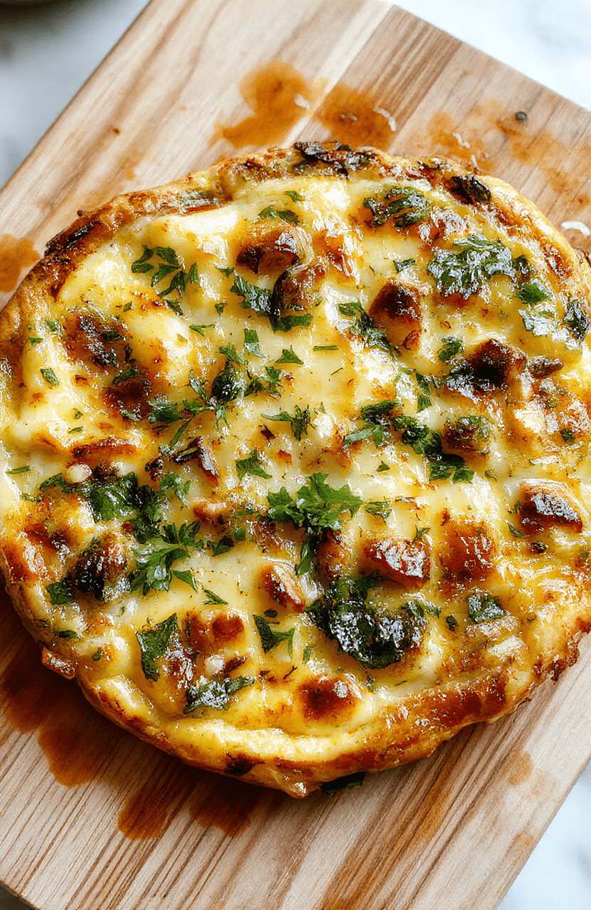 Eine goldbraun gebackene Spinat-Feta-Quiche in einer runden Quicheform. Die cremige Füllung mit Spinat, Feta und feinen Zwiebeln ist sichtbar; der Rand ist knusprig; dazu frische grüne Spinatblätter auf einem rustikalen Holztisch.