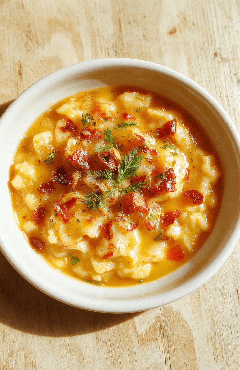Cremiges Bärlauchrisotto in einem flachen weißen Teller, hellcremefarbene Risotto-Reis-Körner, garniert mit frischen Bärlauchblättern und Parmesanraspel, samtige Textur, weiche Lichtkante, unscharfer Hintergrund