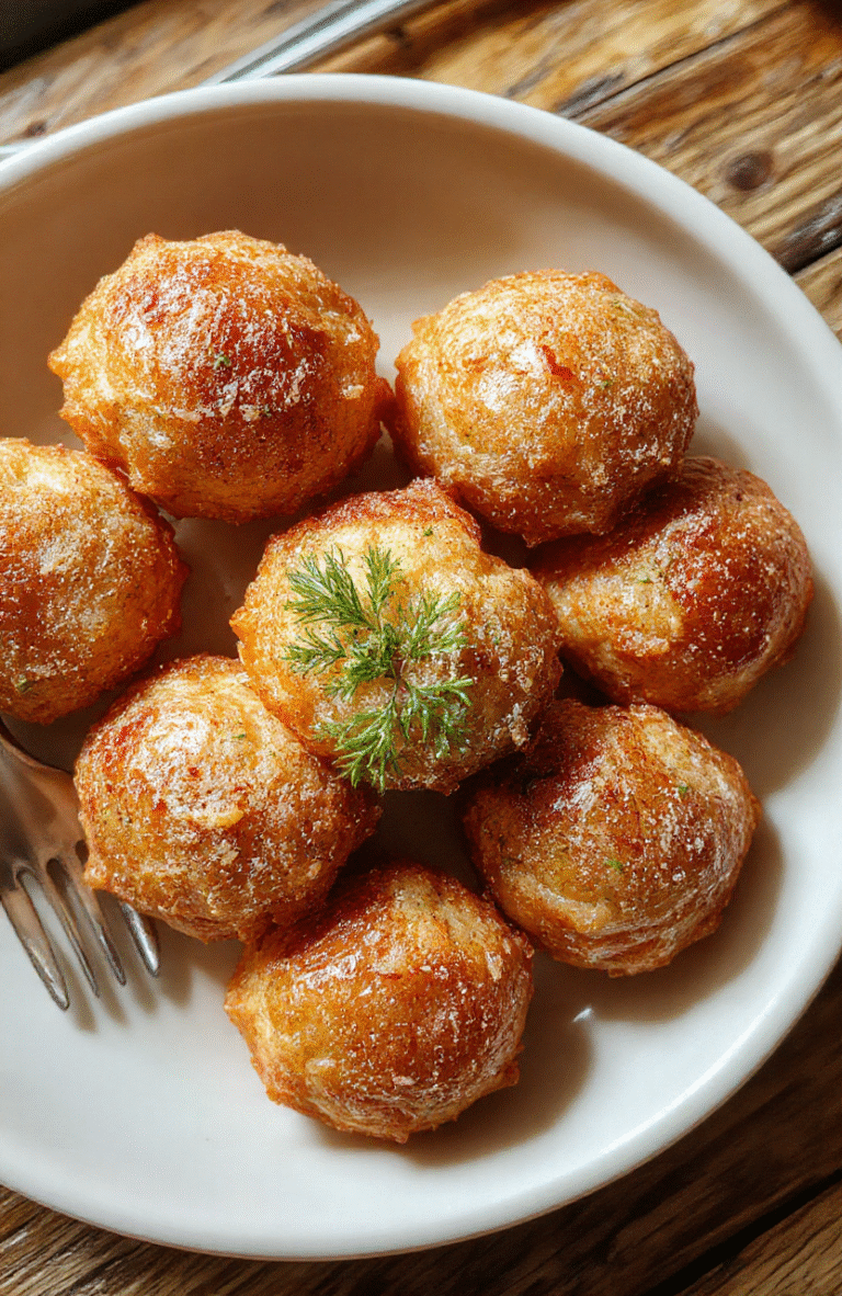 Frisch zubereitete herzhafte Spinatknödel auf einem hellen Teller, grün gefärbter Teig mit Käse, bestreut mit Parmesan, daneben fein gehackte Petersilie. Der Teller steht auf einer neutralen Oberfläche, der Hintergrund leicht unscharf.