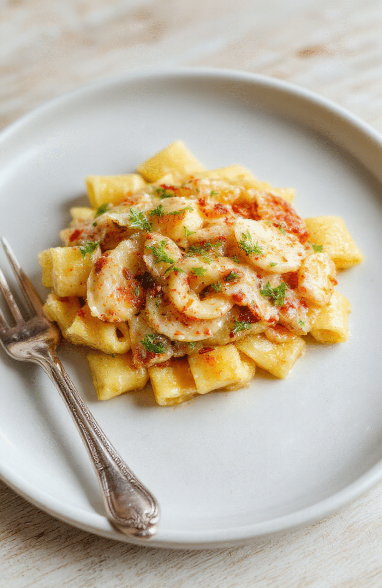 Grüne Bärlauch-Pasta auf weißem Teller, cremige Sahnesauce, fein geriebener Käse, frische Bärlauchblätter, glänzende Pasta, helles Tageslicht, unscharfer Hintergrund, neutrale Holzbasis